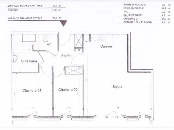 Loue appartement 65m Massy Atlantis gare tgv 