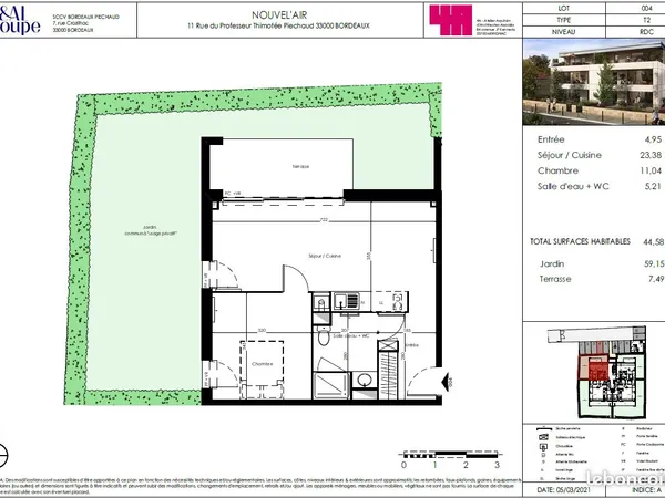 Appartement 2 pièces 45 m² 