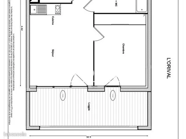 Appartement 2 pièces 45 m² 
