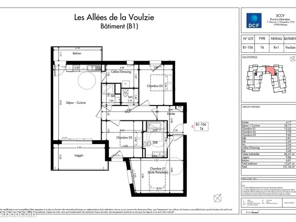 Appartement 4 pièces 86 m² 