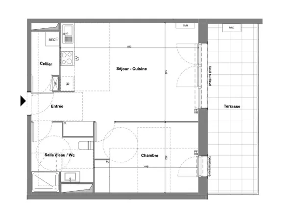 Appartement 2 pièces 50 m² 
