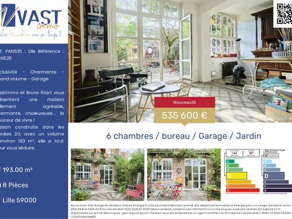 Vends maison 193m² 