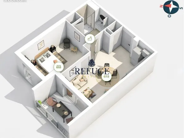 Appartement 2 pièces 44 m² 