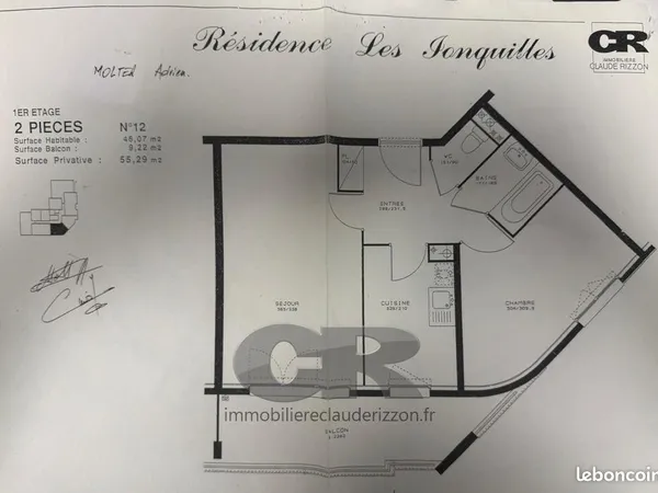 Appartement 2 pièces 46 m² 
