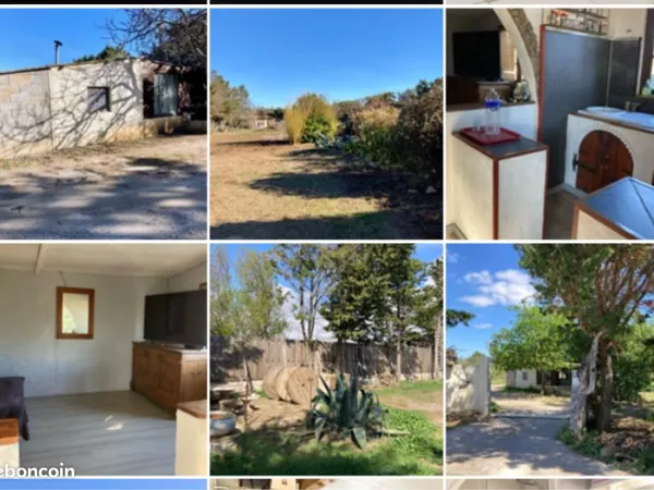 Mazet cadastré 30m2 et déclaré en habitation sur 3333 m2 de terrain sur Mireval près de plage 
