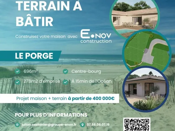 Terrain 696 m² Le Porge 