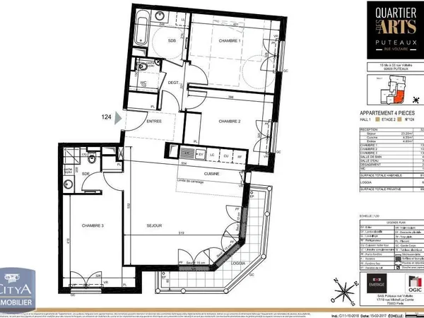 Appartement 4 pièces 82 m² 