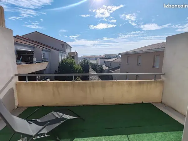 AGDE - T3 meublé, terrasse + piscine 
