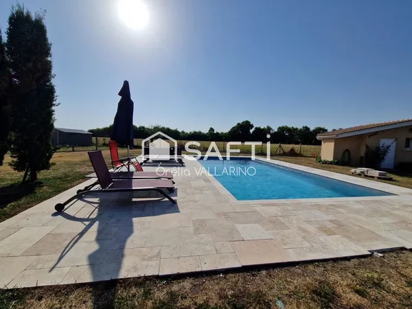 Maison 156 m2 4 chambres, piscine et grand jardin 