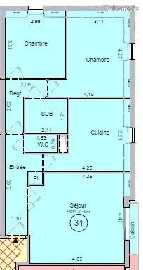 Appartement 3 pièces 67 m² 