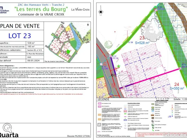 Terrain 528 m² La Vraie Croix 