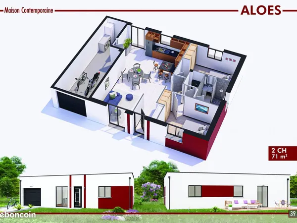 Maison 4 pièces 71 m² 