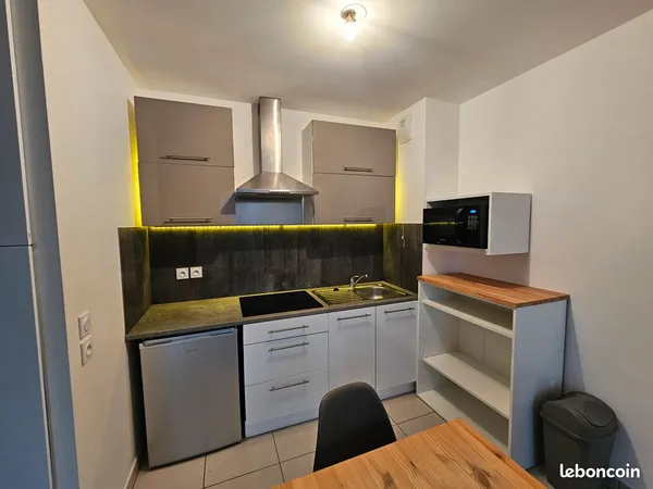 T1 meublé avec garage et balcon, lumineux, bien situé, calme 