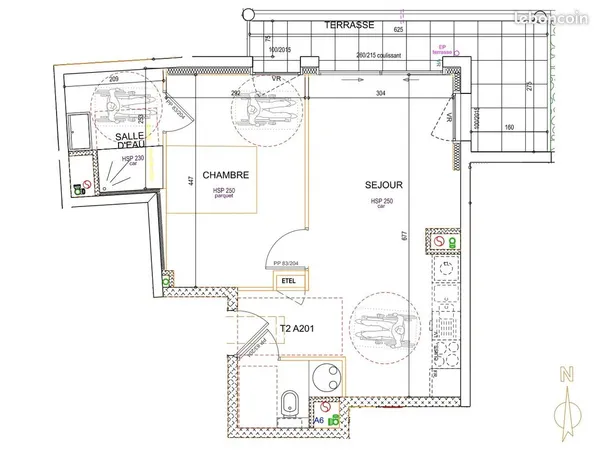 Appartement 2 pièces 42 m² 