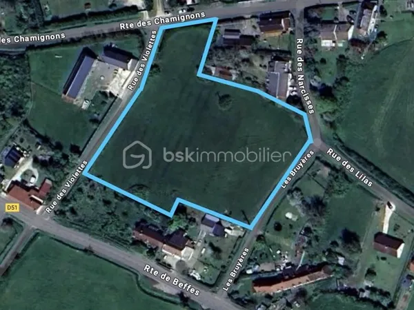 Terrain 9 100 m² Jussy Le Chaudrier 