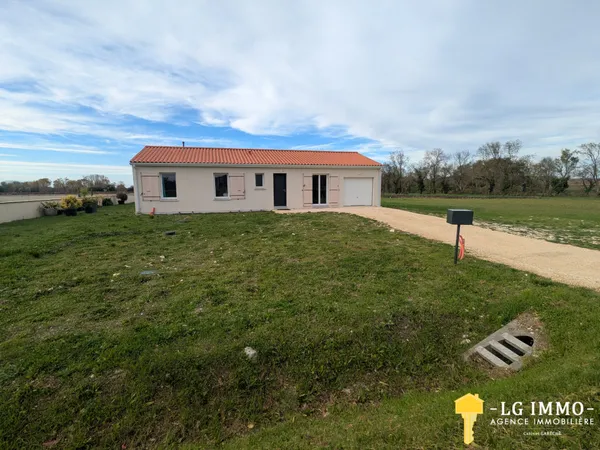 Maison plain-pied 89 m2, 3 ch, proche de Jonzac 