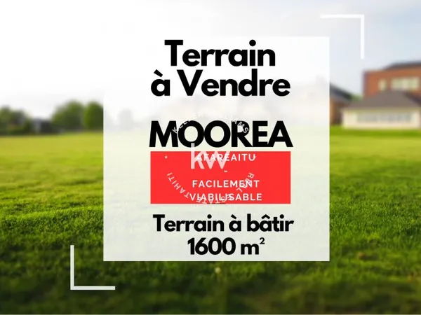 VENTE d'un terrain de 1 600 m² à MOOREA MAIAO