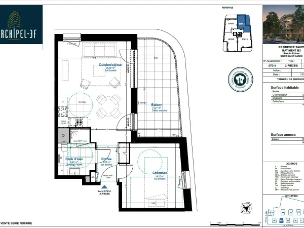 ARCHIPEL 3F - APPARTEMENT T2 
