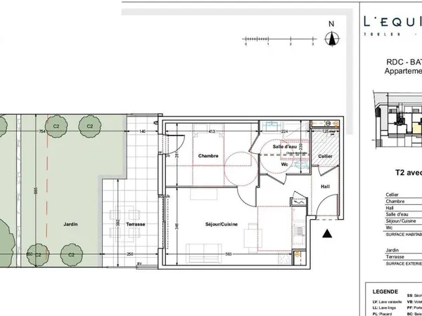 Appartement 2 pièces 44 m² 