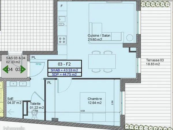 Appartement 1 pièce 24 m² 