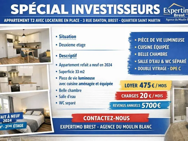 Vends T2 - 33m² - Brest 29200 