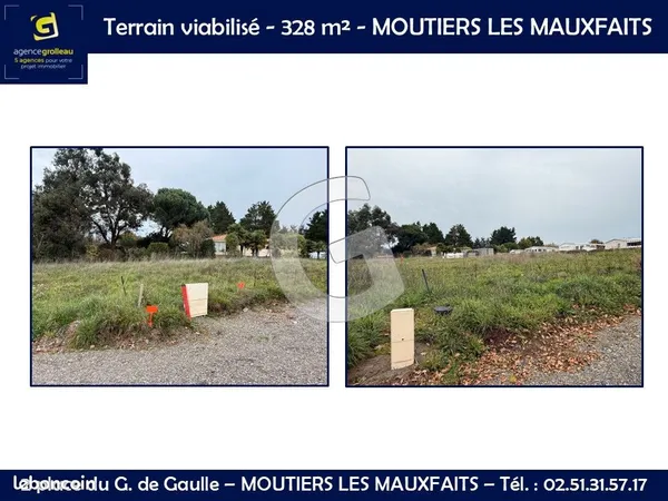Terrain 328 m² MOUTIERS LES MAUXFAITS 