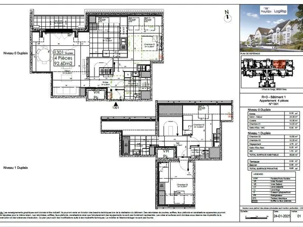 Duplex 4 pièces 92 m² 