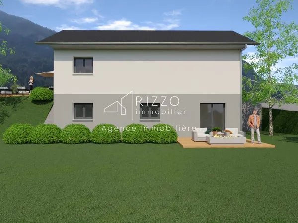 Maison + terrain + garage + parkings, vue Mt Blanc & Jura 