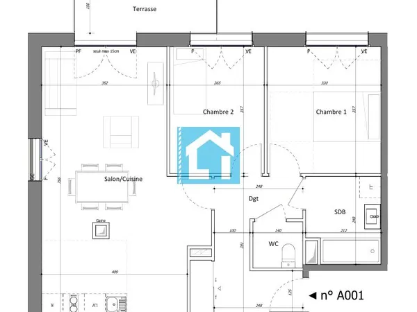 Appartement 3 pièces 62 m² 
