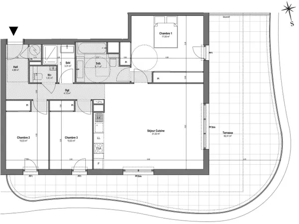 Appartement 4 pièces 89 m² 
