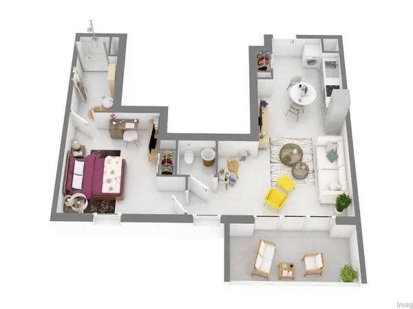 Appartement 2 pièces 51 m² 