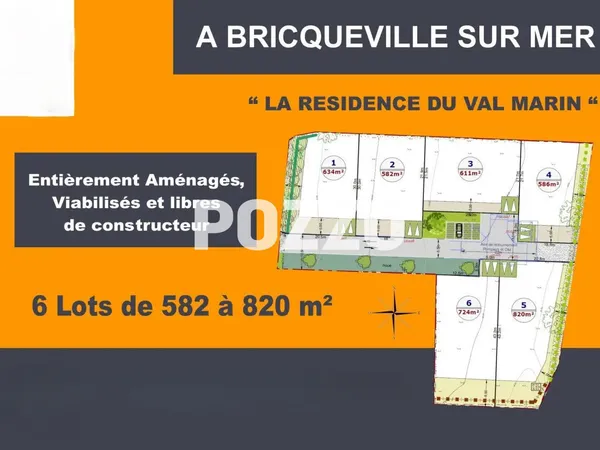 Terrain à bâtir de 820 m² à Bricqueville Sur Mer 