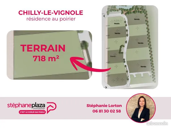 Terrain 718 m² CHILLY LE VIGNOBLE 