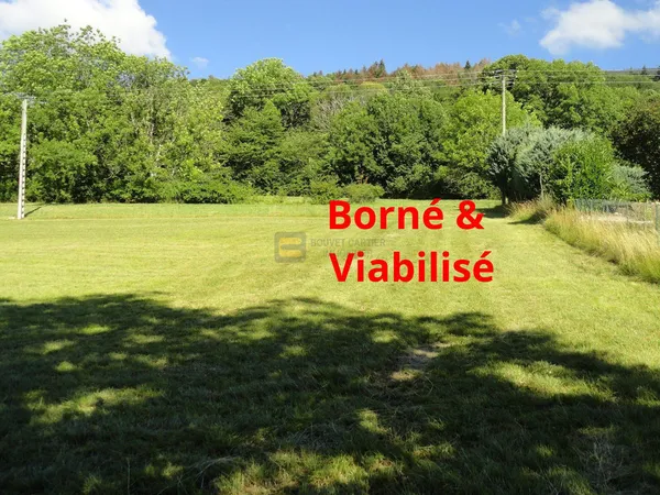 Terrain construtible viabilisée et bornée 