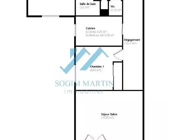 Appartement 3 pièces 62 m² 
