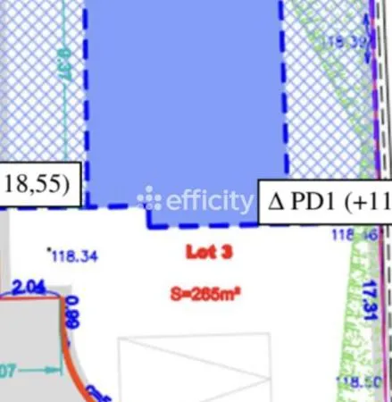 Terrain en individuel 265 m² 
