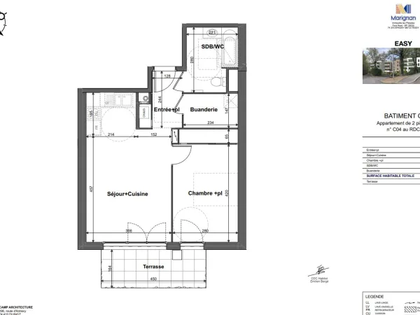 Appartement 2 pièces 47 m² 