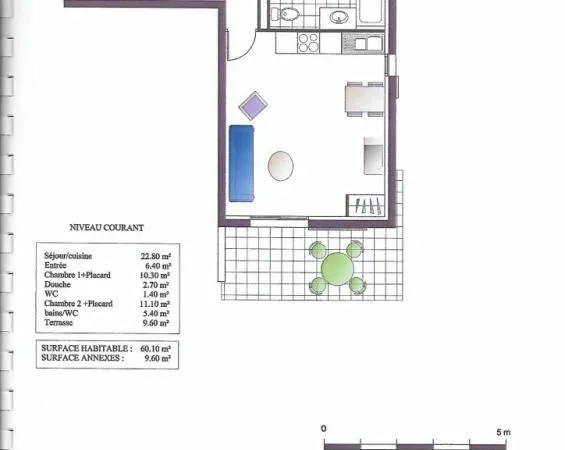 Appartement de 59m2 à louer sur Alenya 