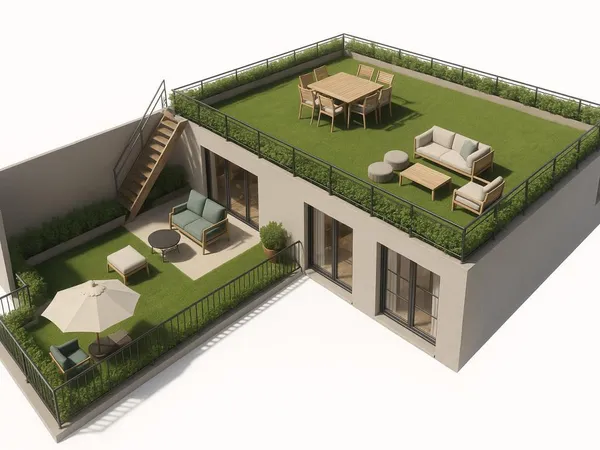 Paris 20e - rue de la Chine - exceptionnel penthouse - T 3 