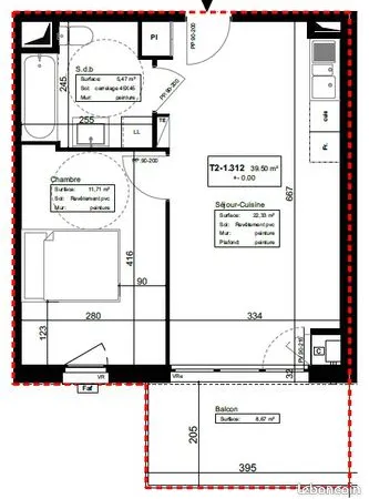 Appartement 2 pièces 40 m² 