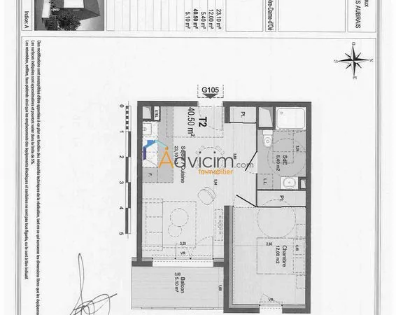 Appartement 2 pièces 41 m² 