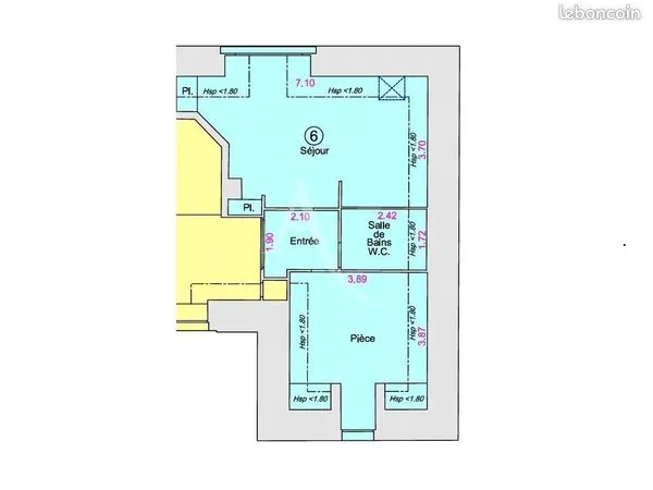 Appartement 2 pièces 35 m² 