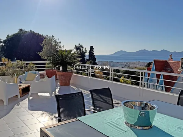 A louer, Cannes Californie Cote d'Azur, appartement 2 chambres doubles, vue mer, toit terrasse 