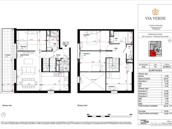 Duplex 5 pièces 96 m² 