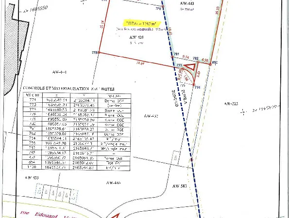 Terrain en lotissement 1745 m² 