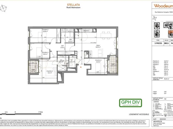 Appartement 5 pièces 103 m² 
