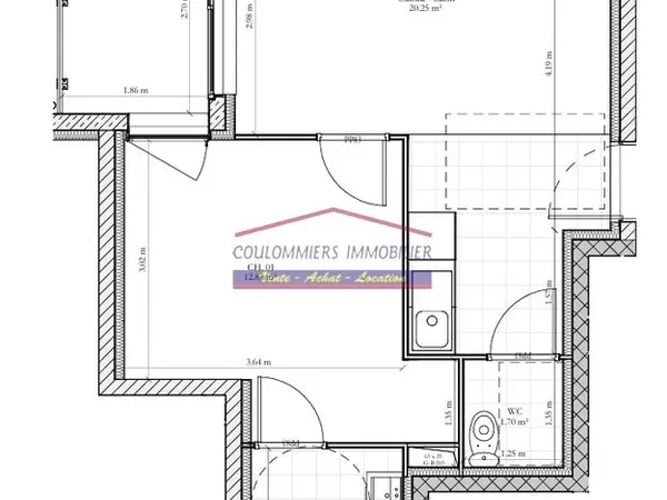Appartement 2 pièces 39 m² 