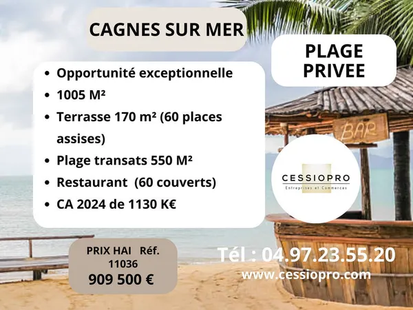 PLAGE PRIVEE CAGNES SUR MER A VENDRE 