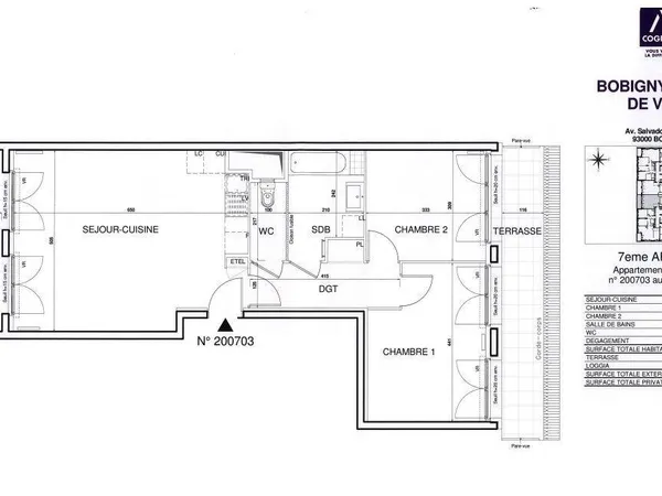 Appartement 3 pièces 68 m² 