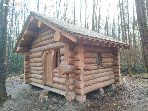 Chalet en rondins, fuste, maison studio en bois brut, 19 à 130 m2 